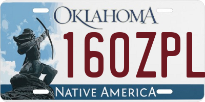OK license plate 160ZPL