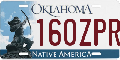 OK license plate 160ZPR
