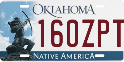 OK license plate 160ZPT