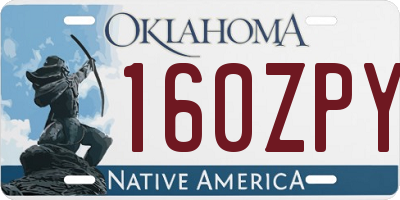 OK license plate 160ZPY
