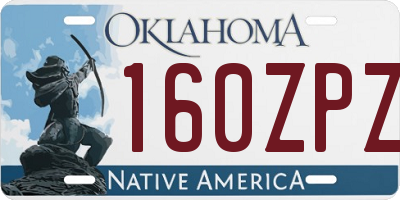 OK license plate 160ZPZ