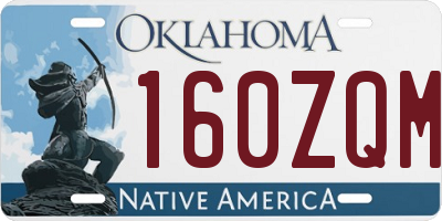 OK license plate 160ZQM