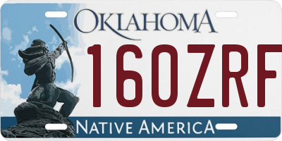 OK license plate 160ZRF