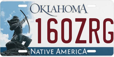 OK license plate 160ZRG