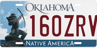 OK license plate 160ZRV