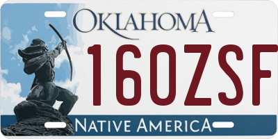 OK license plate 160ZSF