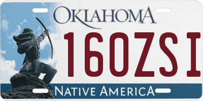 OK license plate 160ZSI