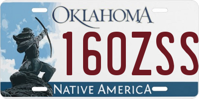 OK license plate 160ZSS