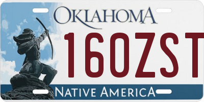OK license plate 160ZST