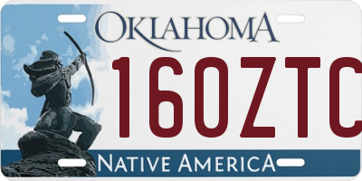 OK license plate 160ZTC