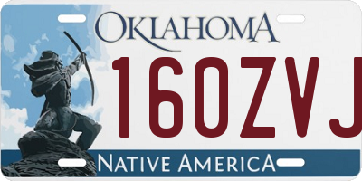 OK license plate 160ZVJ