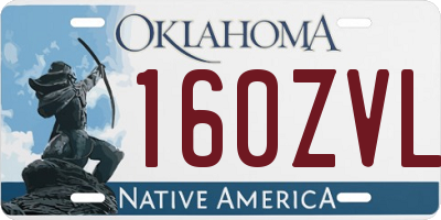 OK license plate 160ZVL