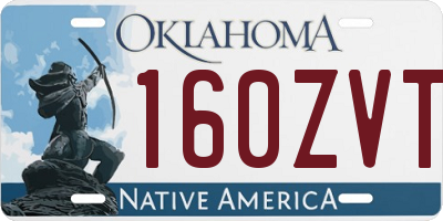 OK license plate 160ZVT