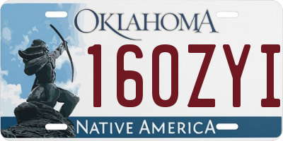 OK license plate 160ZYI