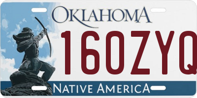 OK license plate 160ZYQ