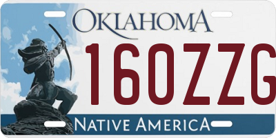 OK license plate 160ZZG