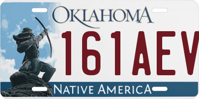 OK license plate 161AEV