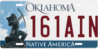 OK license plate 161AIN