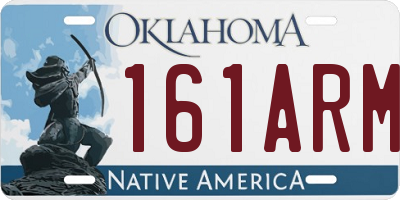 OK license plate 161ARM