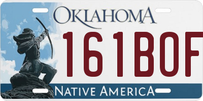 OK license plate 161BOF