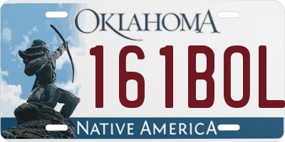 OK license plate 161BOL