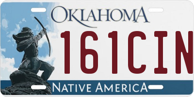 OK license plate 161CIN