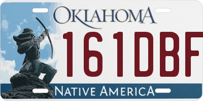 OK license plate 161DBF