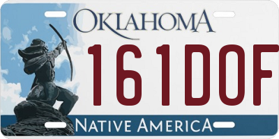 OK license plate 161DOF