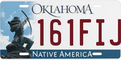 OK license plate 161FIJ