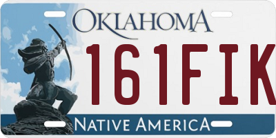 OK license plate 161FIK