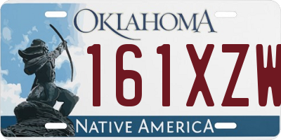 OK license plate 161XZW