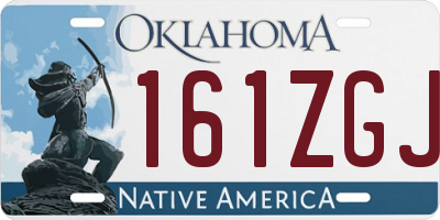 OK license plate 161ZGJ