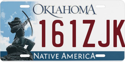 OK license plate 161ZJK