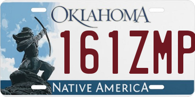 OK license plate 161ZMP