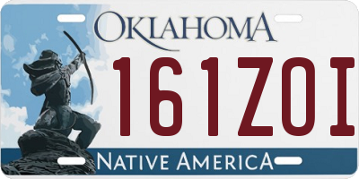 OK license plate 161ZOI