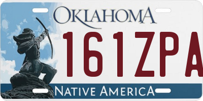 OK license plate 161ZPA