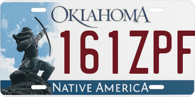 OK license plate 161ZPF