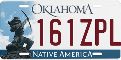 OK license plate 161ZPL