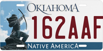 OK license plate 162AAF