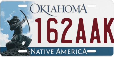 OK license plate 162AAK
