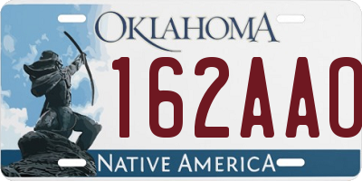 OK license plate 162AAO