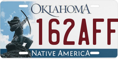 OK license plate 162AFF
