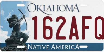 OK license plate 162AFQ