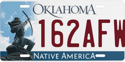 OK license plate 162AFW