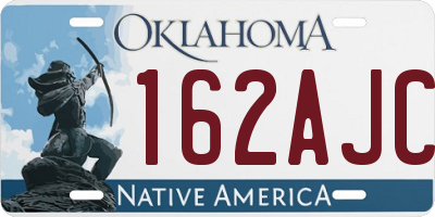 OK license plate 162AJC