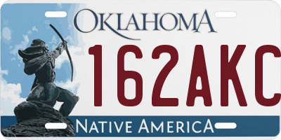 OK license plate 162AKC