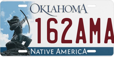 OK license plate 162AMA