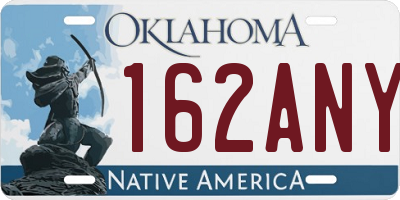 OK license plate 162ANY