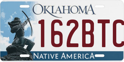 OK license plate 162BTC