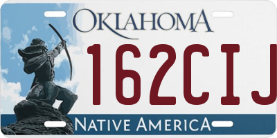 OK license plate 162CIJ